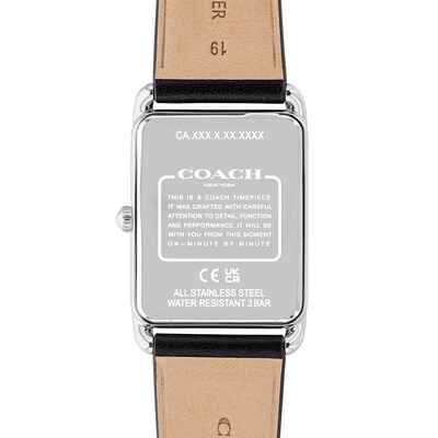 Unisex Coach Analog Watch with Silver-Tone Rectangle Dial 