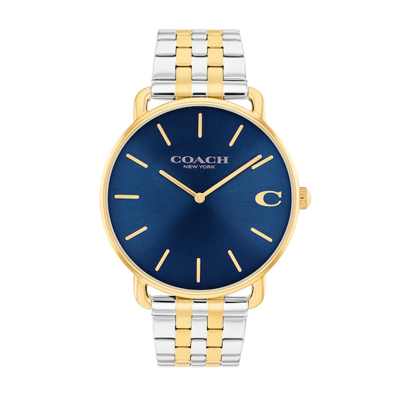 Men's Coach Elliott Two-Tone Analog Watch with Blue Dial (Model: 14602748)