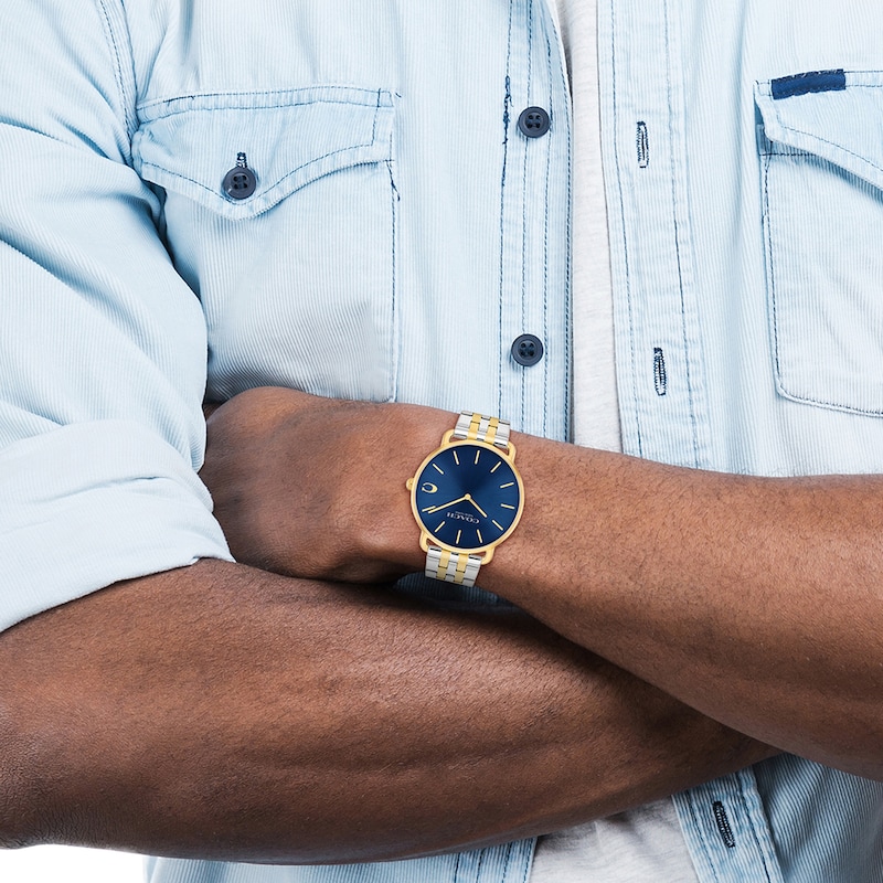 Main Image 4 of Men's Coach Elliott Two-Tone Analog Watch with Blue Dial (Model: 14602748)