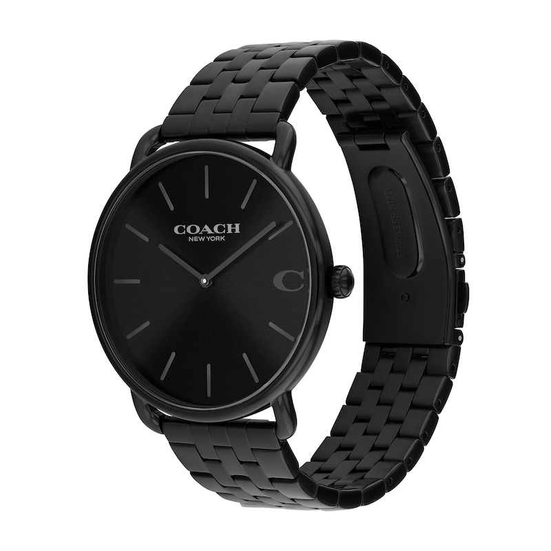 Main Image 2 of Men's Coach Elliott Black Ion-Plated Analog Watch with Black Dial (Model: 14602749)