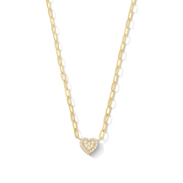 1/10 CT. T.W. Multi-Diamond Heart Necklace in Sterling Silver with 14K Gold Plate