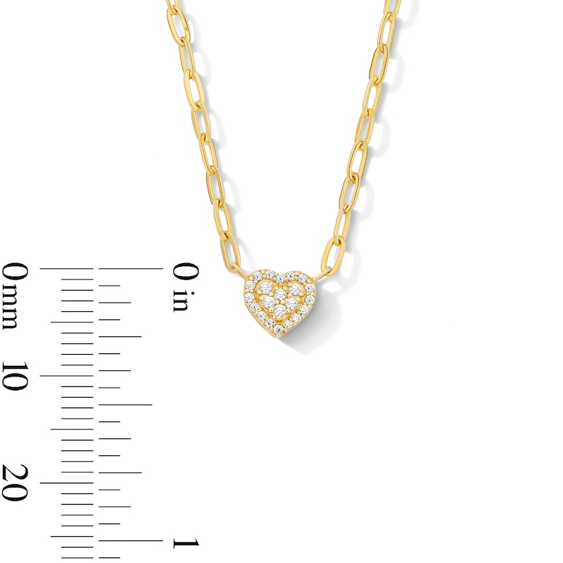 Main Image 2 of 1/10 CT. T.W. Multi-Diamond Heart Necklace in Sterling Silver with 14K Gold Plate