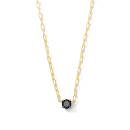 1/2 CT. T.W. Black Diamond Solitaire Necklace in Sterling Silver with 14K Gold Plate