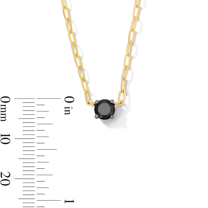 Main Image 2 of 1/2 CT. T.W. Black Diamond Solitaire Necklace in Sterling Silver with 14K Gold Plate