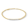 Thumbnail Image 1 of 1/4 CT. T.W. Lab-Grown Diamond Bar and Bead Bracelet in Sterling Silver with 14K Gold Plate (F/VS2) - 7.25"