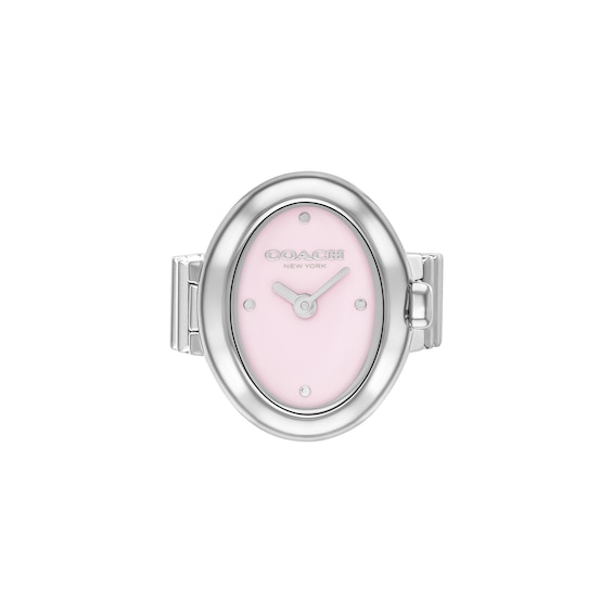 Ladies' Coach Sammy Analog Ring Watch with Pink Oval Dial (Model: 14504624)