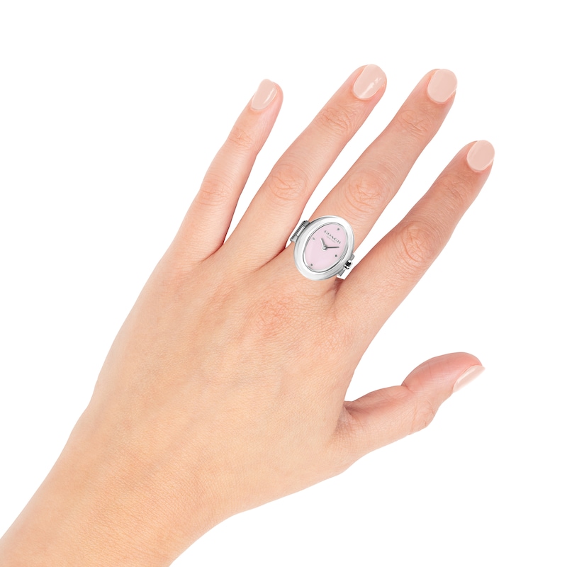 Main Image 3 of Ladies' Coach Sammy Analog Ring Watch with Pink Oval Dial (Model: 14504624)