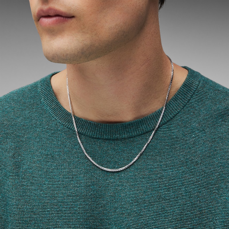 Main Image 2 of 2.0mm Box Chain Necklace in Solid Sterling Silver - 22"