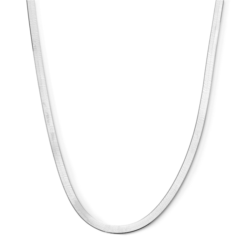 Main Image 1 of 4.5mm Herringbone Chain Necklace in Solid Sterling Silver - 18"