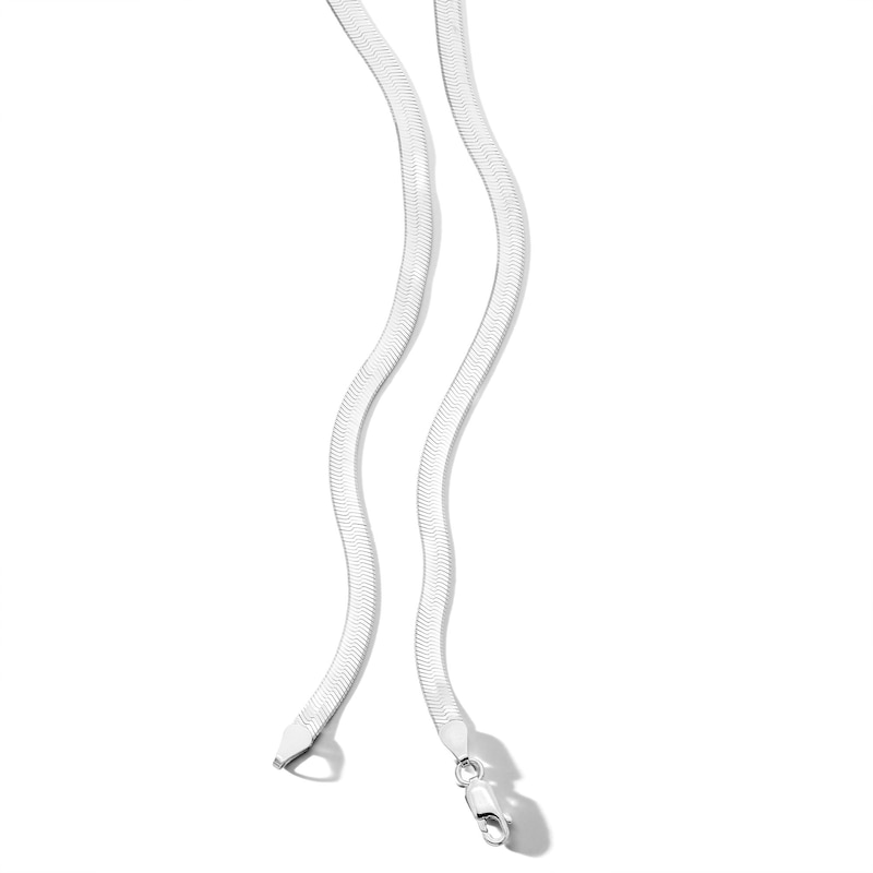 Main Image 2 of 4.5mm Herringbone Chain Necklace in Solid Sterling Silver - 18"