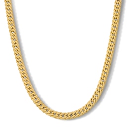 6.0mm Diamond-Cut Curb Chain Necklace in Hollow 10K Gold - 20"
