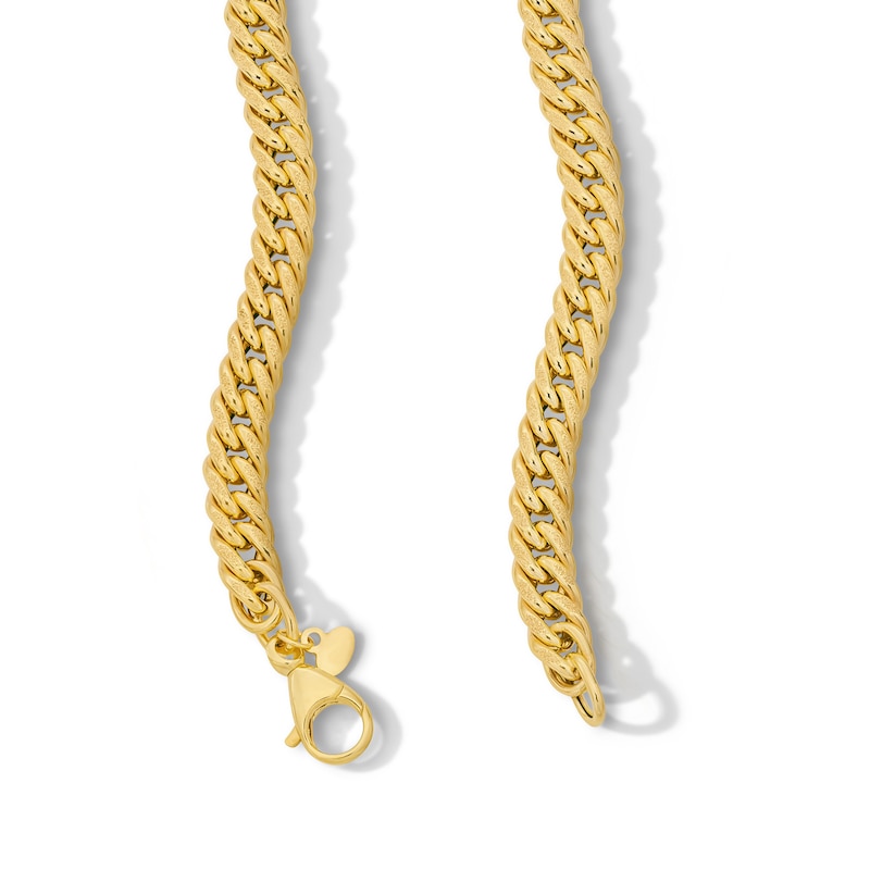 Main Image 2 of 6.0mm Diamond-Cut Curb Chain Necklace in Hollow 10K Gold - 20"