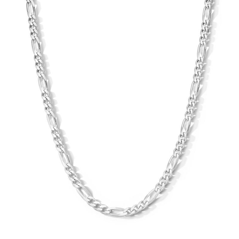Main Image 1 of 5.6mm Figaro Chain Necklace in Solid Sterling Silver - 22"