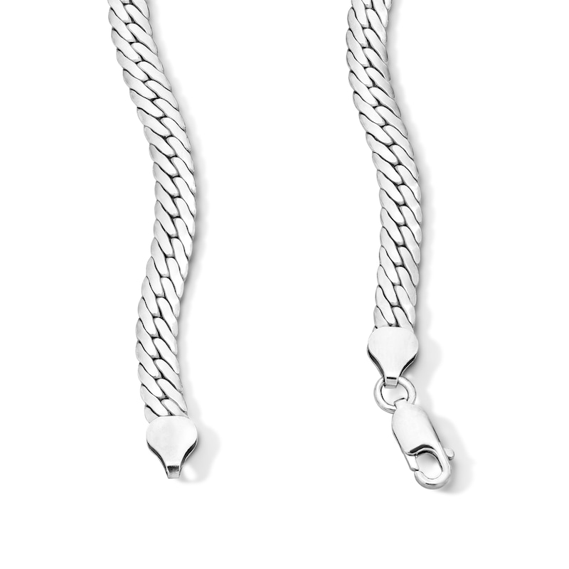Main Image 3 of 6.2mm Herringbone Chain Necklace in Solid Sterling Silver - 22"