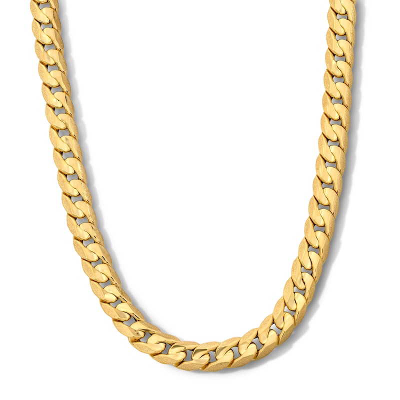 Main Image 1 of 8.5mm Diamond-Cut Curb Chain Necklace in Hollow 10K Gold - 22"