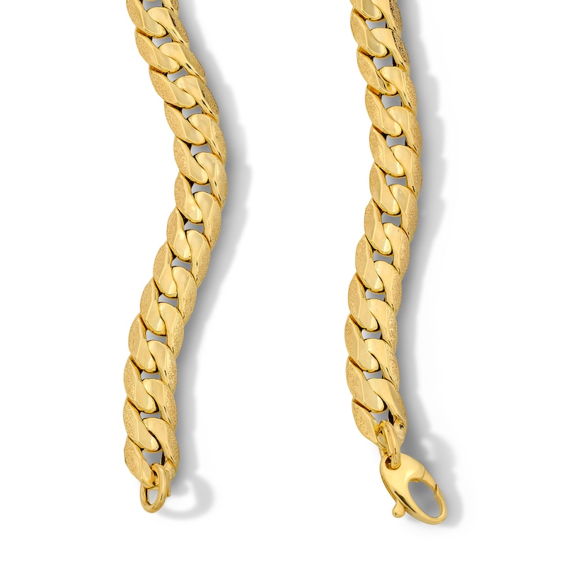 Main Image 2 of 8.5mm Diamond-Cut Curb Chain Necklace in Hollow 10K Gold - 22"