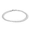 Thumbnail Image 1 of 5.7mm Pavé Flat Curb Chain Bracelet in Solid Sterling Silver - 8.5"