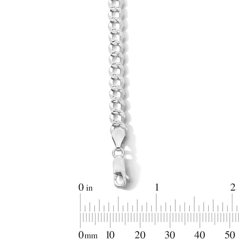 Main Image 2 of 5.7mm Pavé Flat Curb Chain Bracelet in Solid Sterling Silver - 8.5"