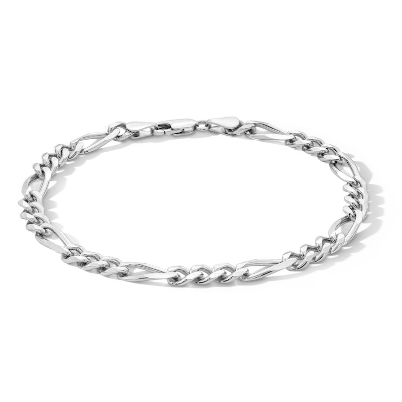 Main Image 1 of 5.6mm Figaro Chain Bracelet in Solid Sterling Silver - 8.5"
