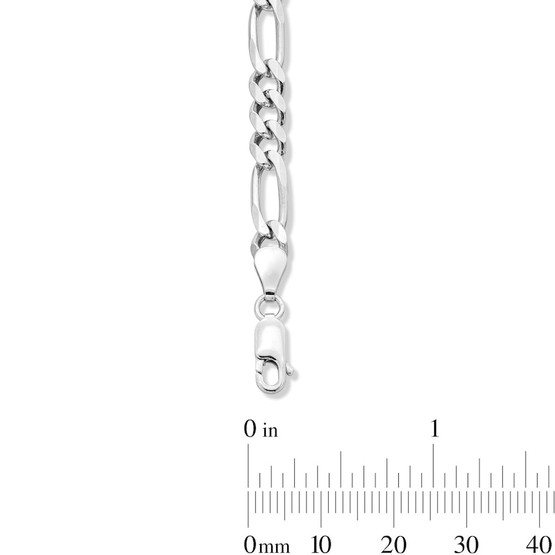 Main Image 2 of 5.6mm Figaro Chain Bracelet in Solid Sterling Silver - 8.5"