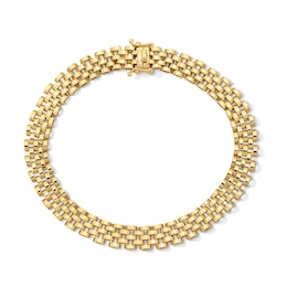 7.5mm Panther Link Chain Bracelet in Semi-Solid 10K Gold - 8.5"