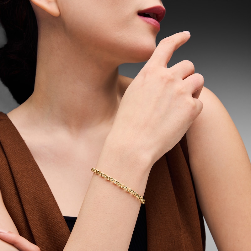 Main Image 2 of 5.0mm Stardust Rolo Chain Bracelet in Hollow 10K Gold - 7.5"