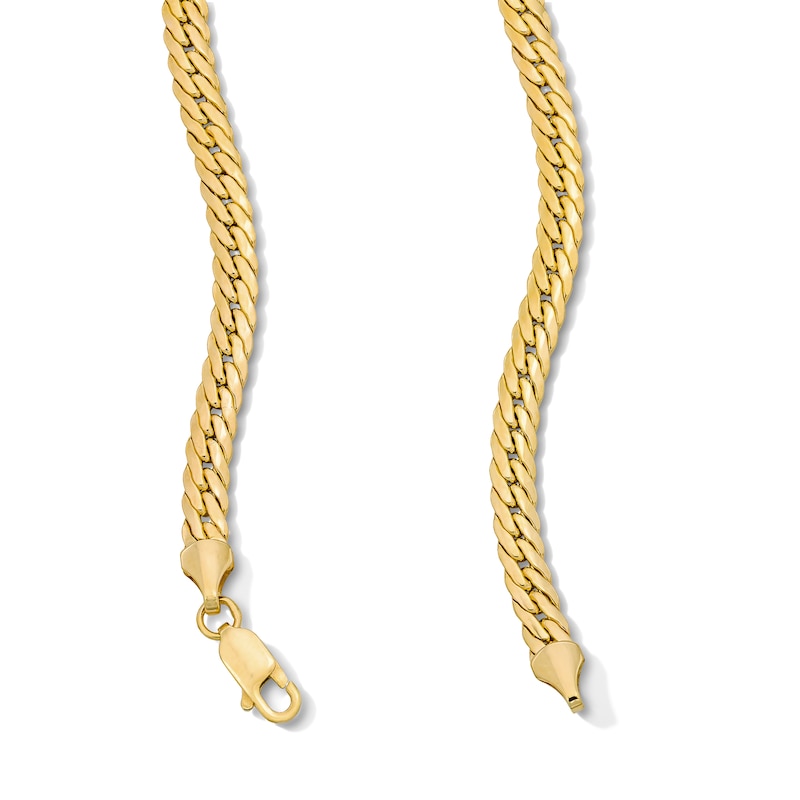 Main Image 2 of 4.8mm Double Curb Chain Necklace in Hollow 10K Gold - 20"