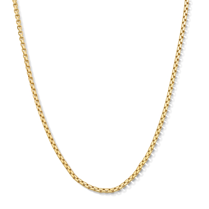 Main Image 1 of 2.5mm Diamond-Cut Box Chain Necklace in Semi-Solid 10K Gold - 20"