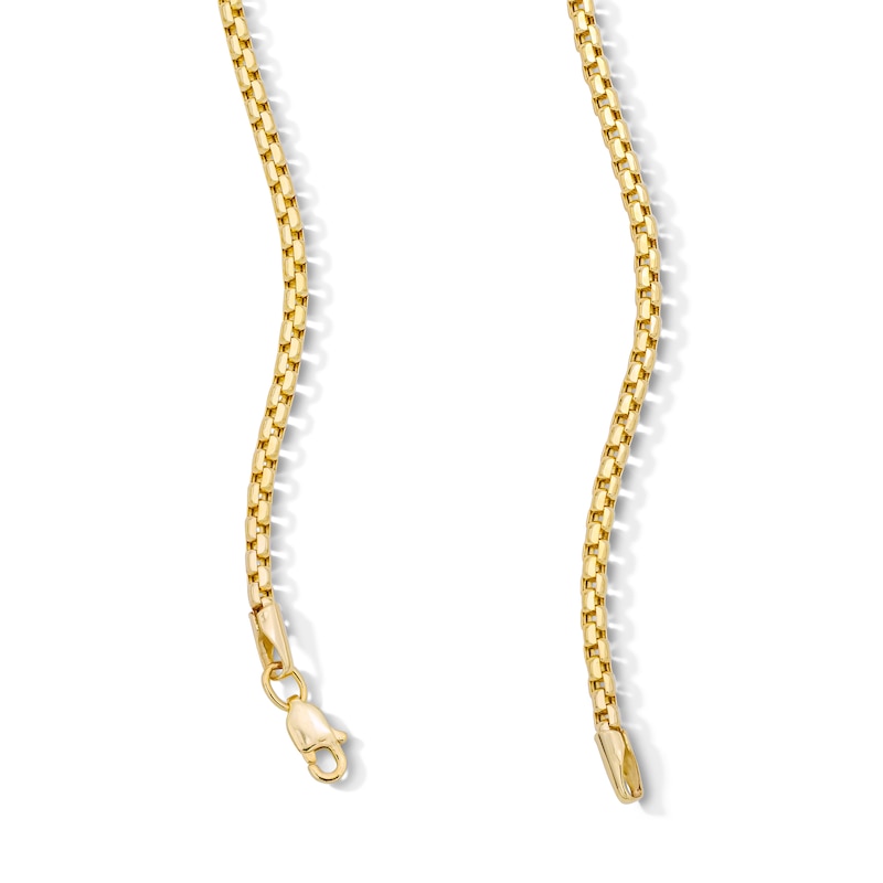 Main Image 2 of 2.5mm Diamond-Cut Box Chain Necklace in Semi-Solid 10K Gold - 20"