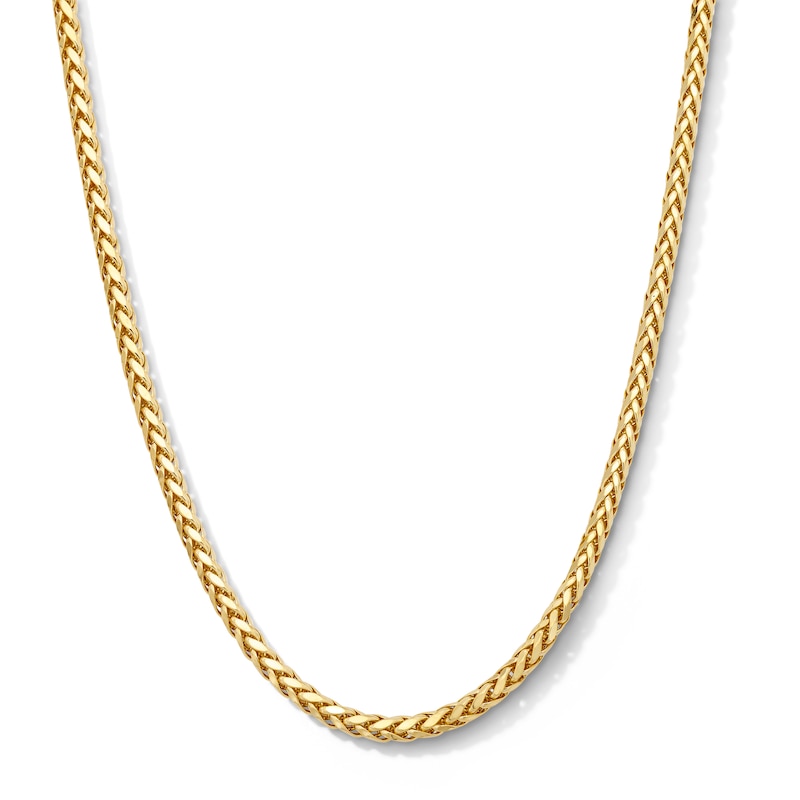 Main Image 1 of 3.15mm Diamond-Cut Wheat Chain Necklace in Semi-Solid 10K Gold - 22"
