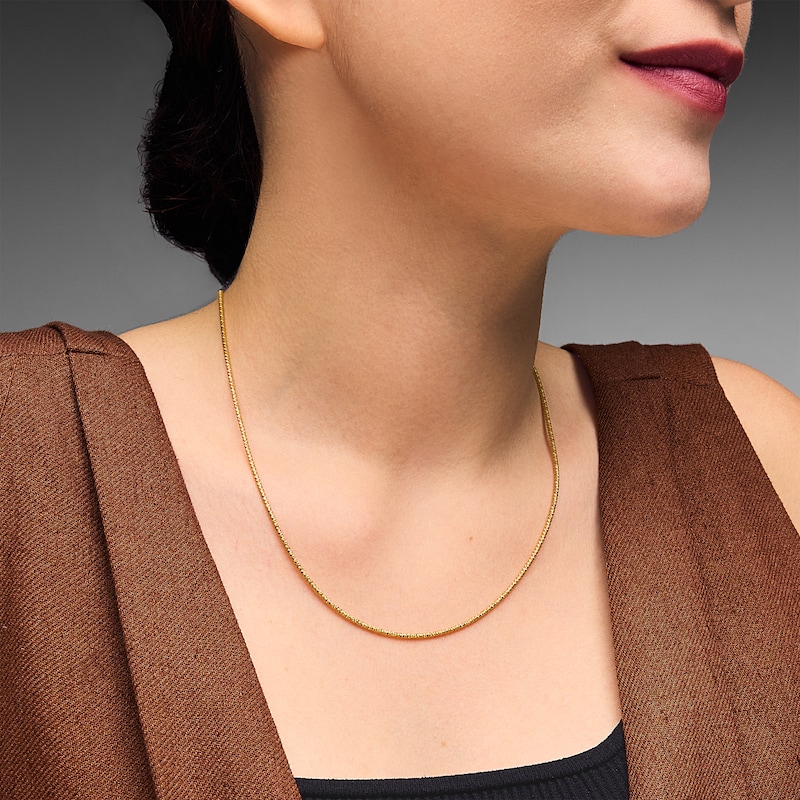 Main Image 2 of 1.7mm Diamond-Cut Omega Chain Necklace in Hollow 10K Gold