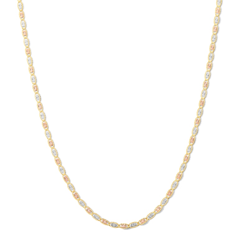 Main Image 1 of 2.2mm Diamond-Cut Valentino Chain Necklace in Solid 10K Tri-Tone Gold