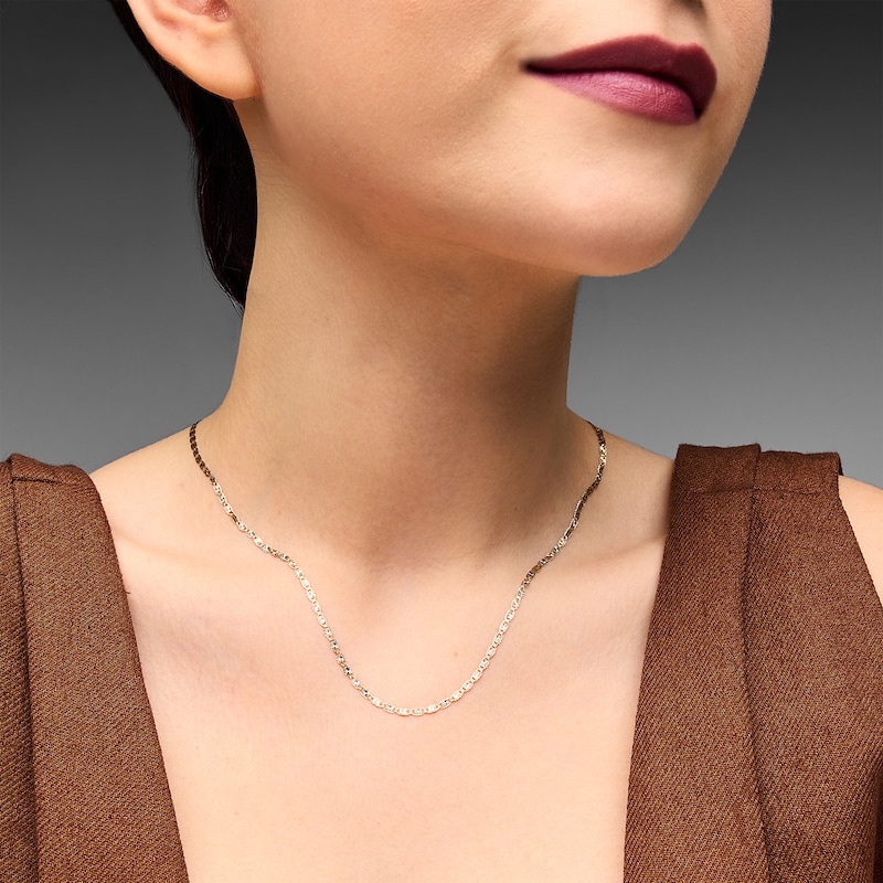 Main Image 2 of 2.2mm Diamond-Cut Valentino Chain Necklace in Solid 10K Tri-Tone Gold