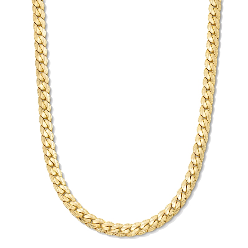 Main Image 1 of 3.9mm Diamond-Cut Curb Chain Necklace in Semi-Solid 10K Gold - 22"