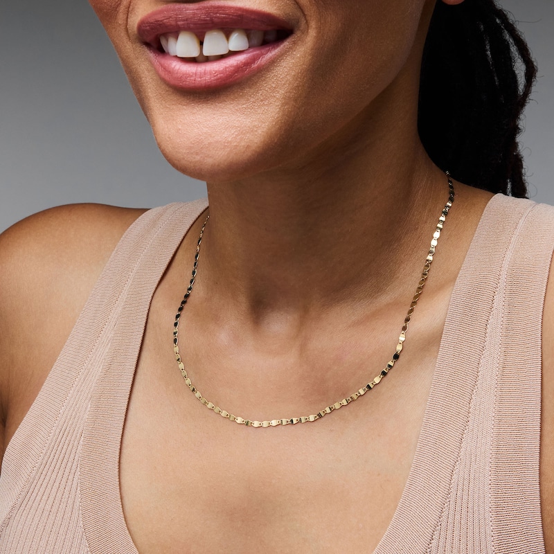 Main Image 2 of 3.9mm Diamond-Cut Curb Chain Necklace in Semi-Solid 10K Gold - 22"