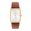Thumbnail Image 1 of Unisex Coach Analog Watch with Silver-Tone Rectangle Dial and Brown Leather Strap (Model: 14400044)