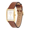 Thumbnail Image 2 of Unisex Coach Analog Watch with Silver-Tone Rectangle Dial and Brown Leather Strap (Model: 14400044)