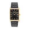 Thumbnail Image 1 of Unisex Coach Gold-Tone IP Analog Watch with Black Rectangle Dial and Brown Leather Strap (Model: 14400045)