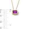 Thumbnail Image 5 of Emerald-Cut Amethyst Solitaire Pendant and Stud Earrings Set in Sterling Silver with 14K Gold Plate