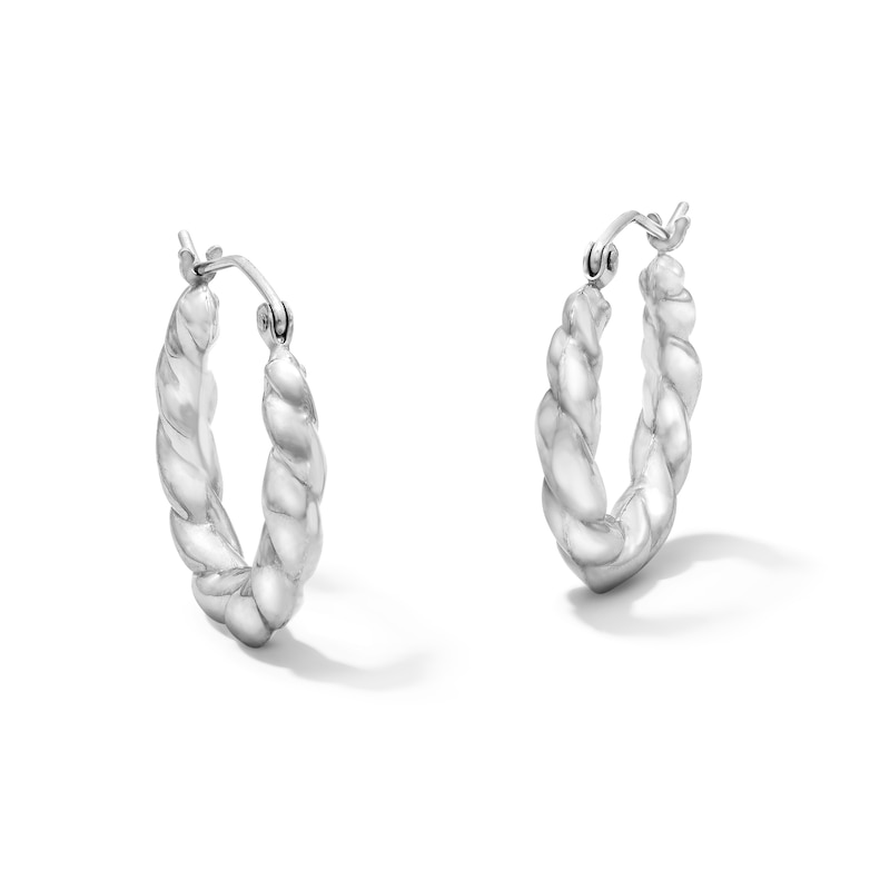 Main Image 1 of 21.0mm Twist Hoop Earrings in Hollow Sterling Silver