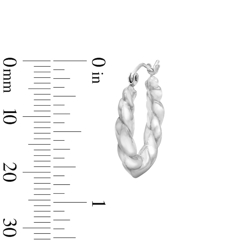 Main Image 3 of 21.0mm Twist Hoop Earrings in Hollow Sterling Silver