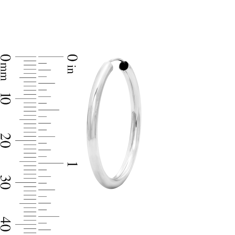 Main Image 2 of 35.0mm Endless Hoop Earrings in Hollow Sterling Silver