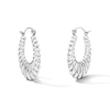 Thumbnail Image 1 of 22.0mm Oval Puffed Hoop Earrings in Hollow Sterling Silver