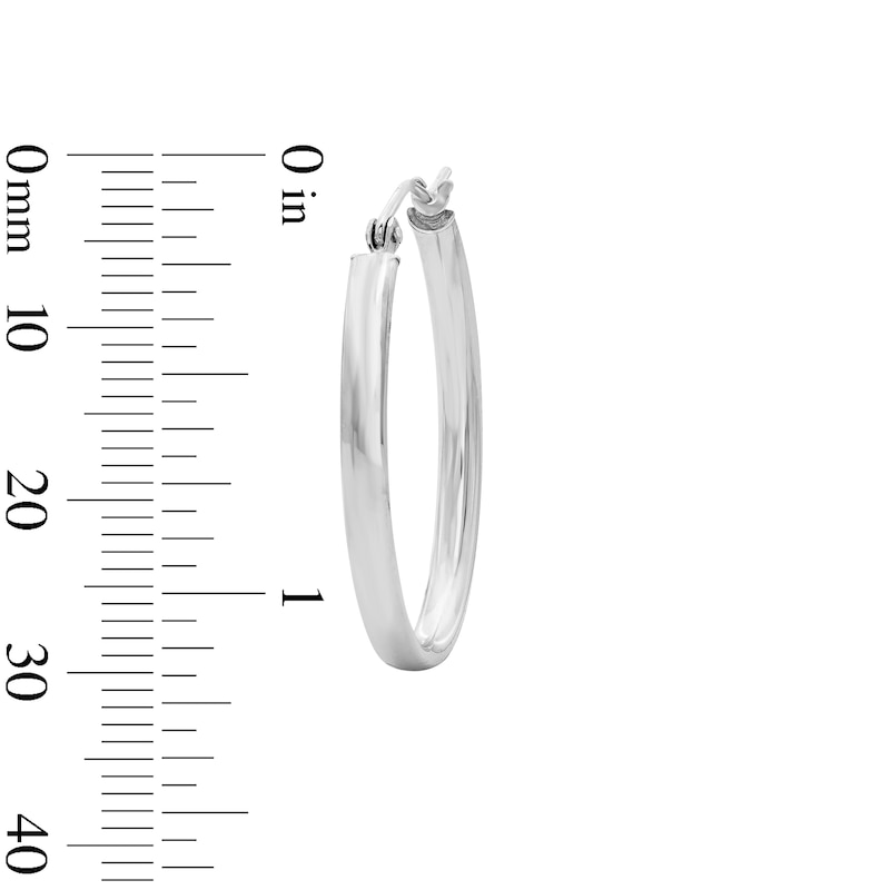 Main Image 3 of 30.0mm Oval Tube Hoop Earrings in Hollow Sterling Silver