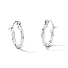 12.0mm Twist Hoop Earrings in Sterling Silver