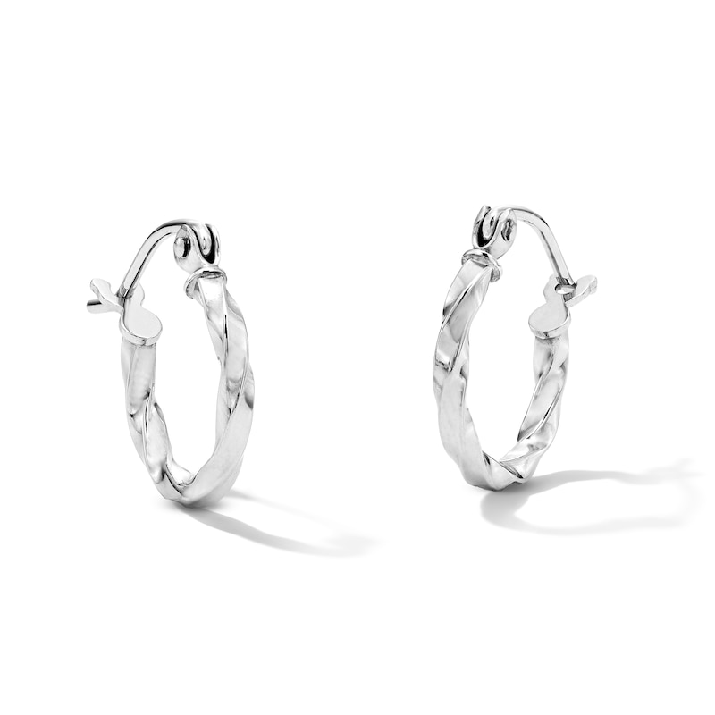 Main Image 1 of 12.0mm Twist Hoop Earrings in Sterling Silver