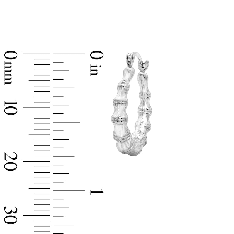 Main Image 3 of 19.0mm Bamboo Graduated Hoop Earrings in Hollow Sterling Silver