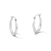 Thumbnail Image 1 of 16.5mm Twist Beaded Hoop Earrings in Hollow Sterling Silver