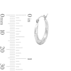 Thumbnail Image 3 of 16.5mm Twist Beaded Hoop Earrings in Hollow Sterling Silver