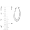 Thumbnail Image 3 of 25.0mm Diamond-Cut Tapered Hoop Earrings in Hollow Sterling Silver